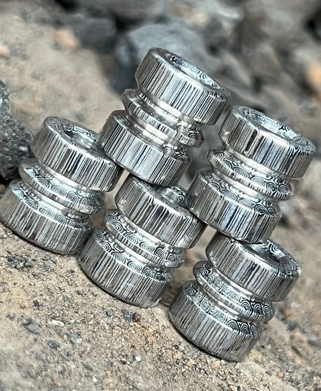 Damasteel Heimskringla Lanyard Bead, 15 mm — EDC Paracord Bead