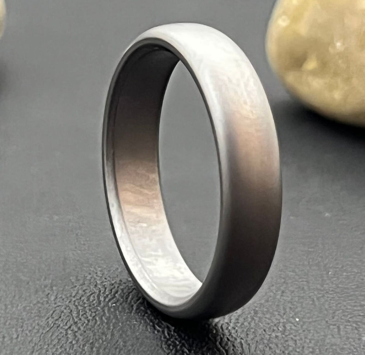 Sand Blasted Titanium Wedding Band — Modern Minimalist Ring