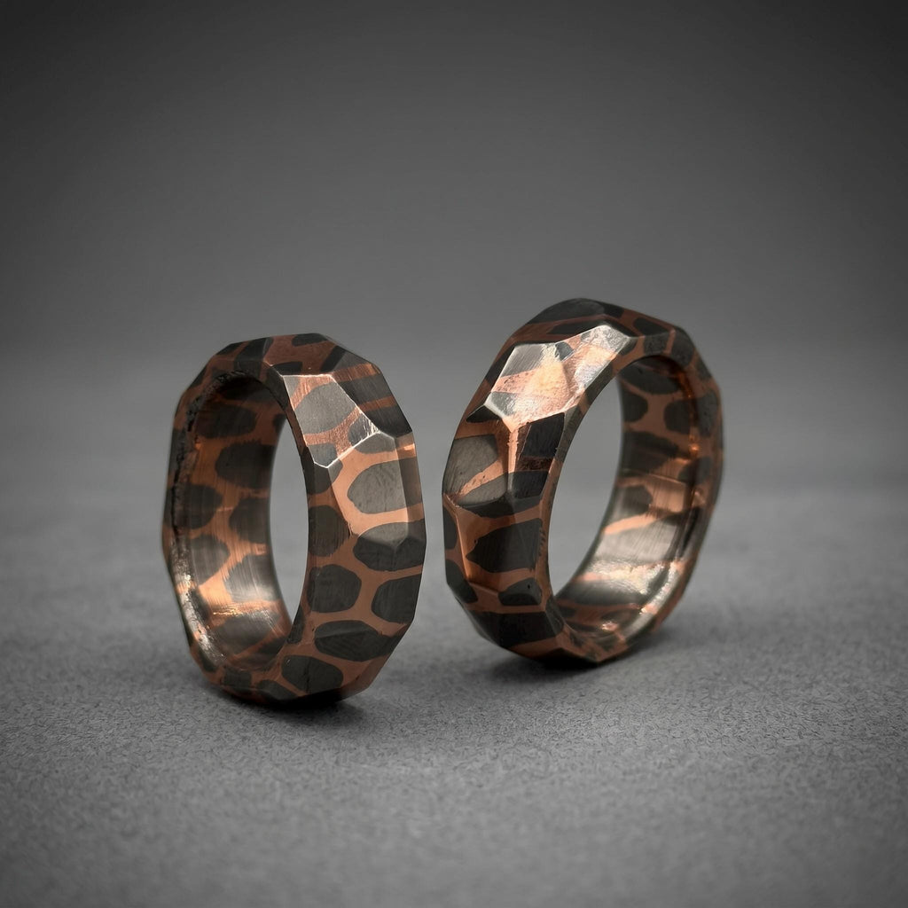 Faceted Superconductor Couple Ring Set — Copper Niobium Honeycomb