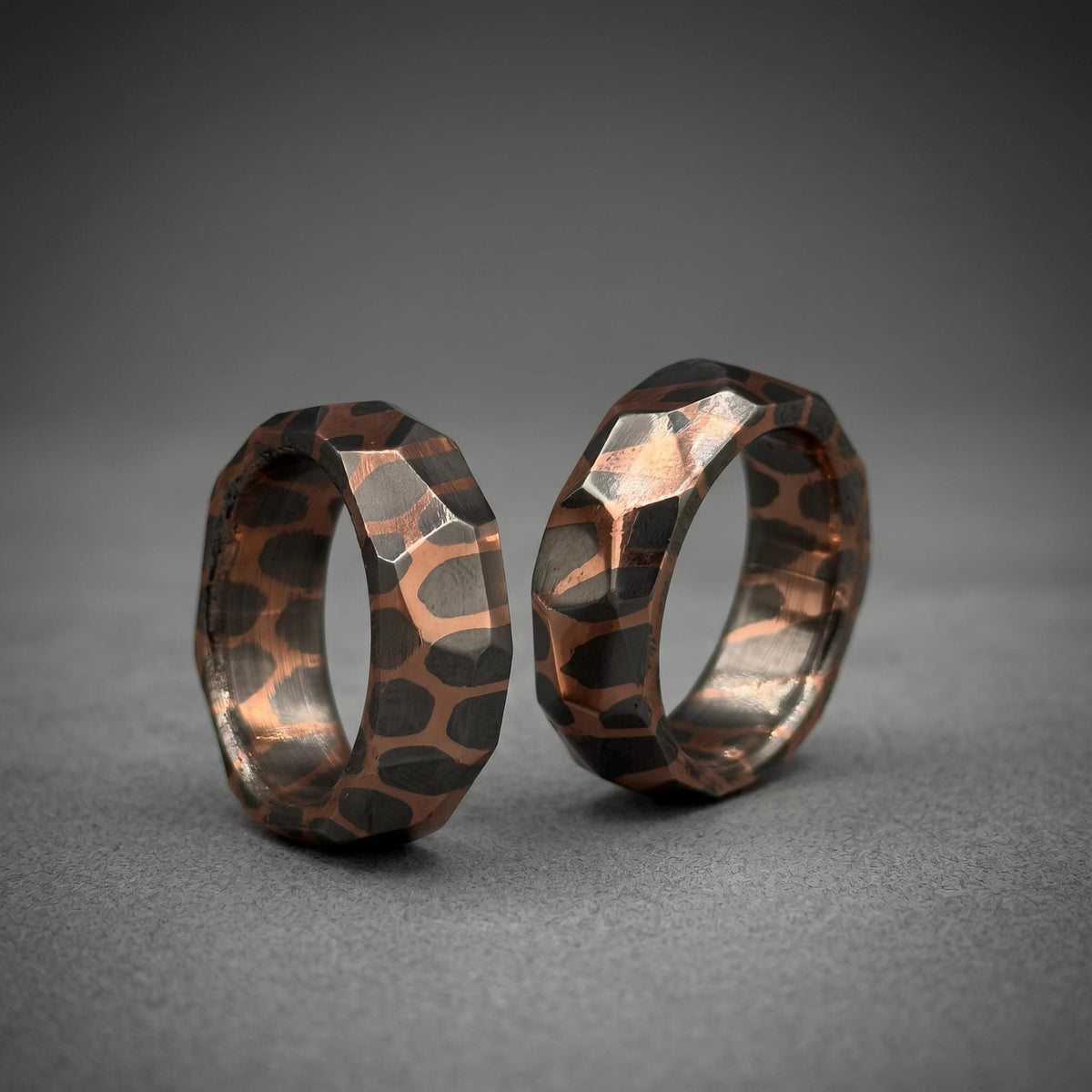 Faceted Superconductor Couple Ring Set — Copper Niobium Honeycomb