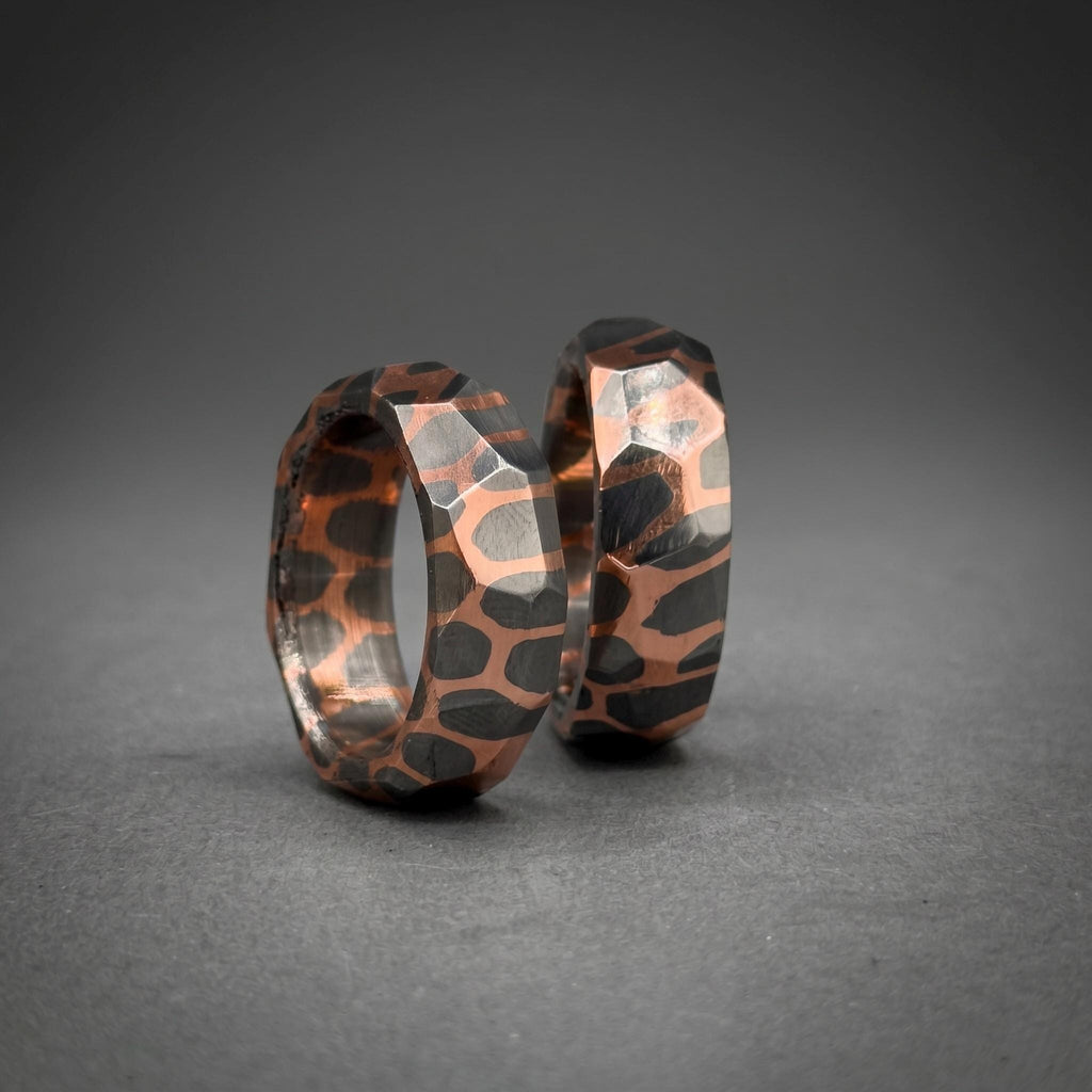 Faceted Superconductor Couple Ring Set — Copper Niobium Honeycomb
