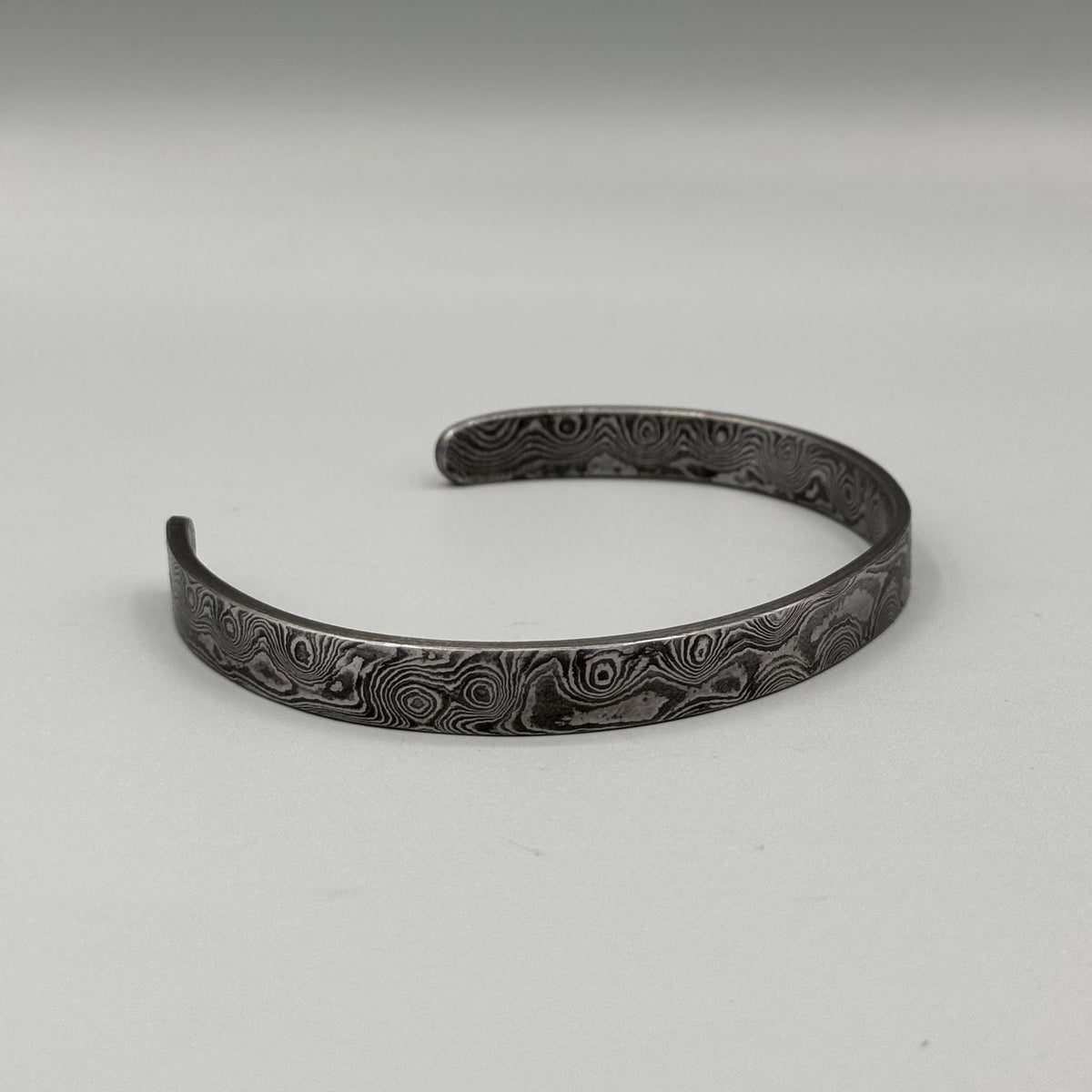 Damascus Steel Cuff Bracelet — Simple Minimalist Band