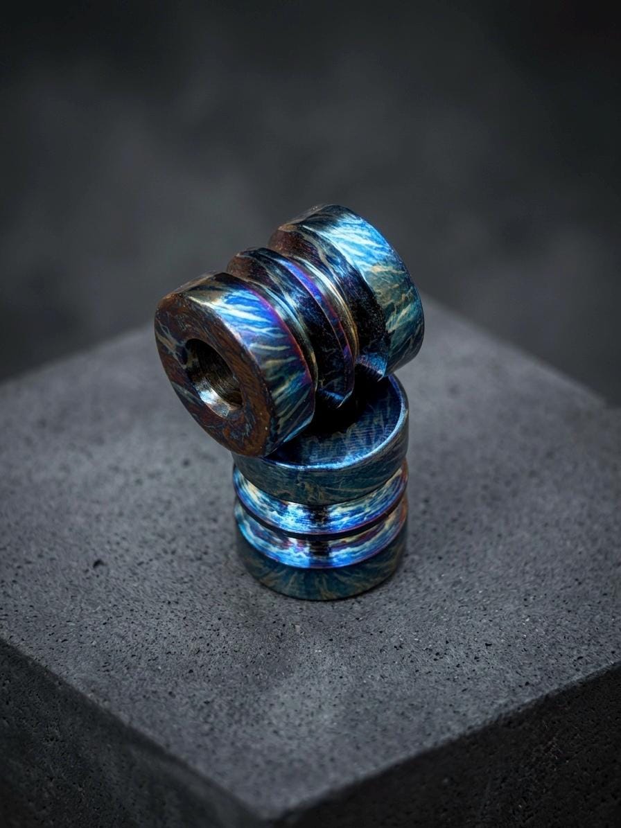 Titanium Cylinder Paracord Bead, 14 mm — Anodized Knife Bead