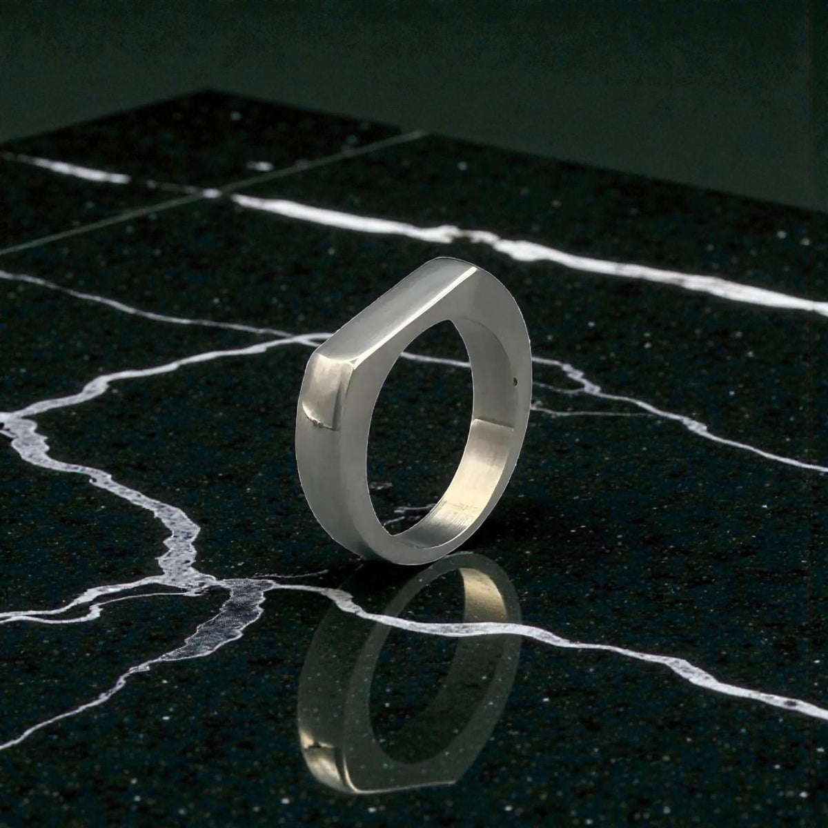 Titanium Signet Ring — Hand Carved Groomsmen Gift