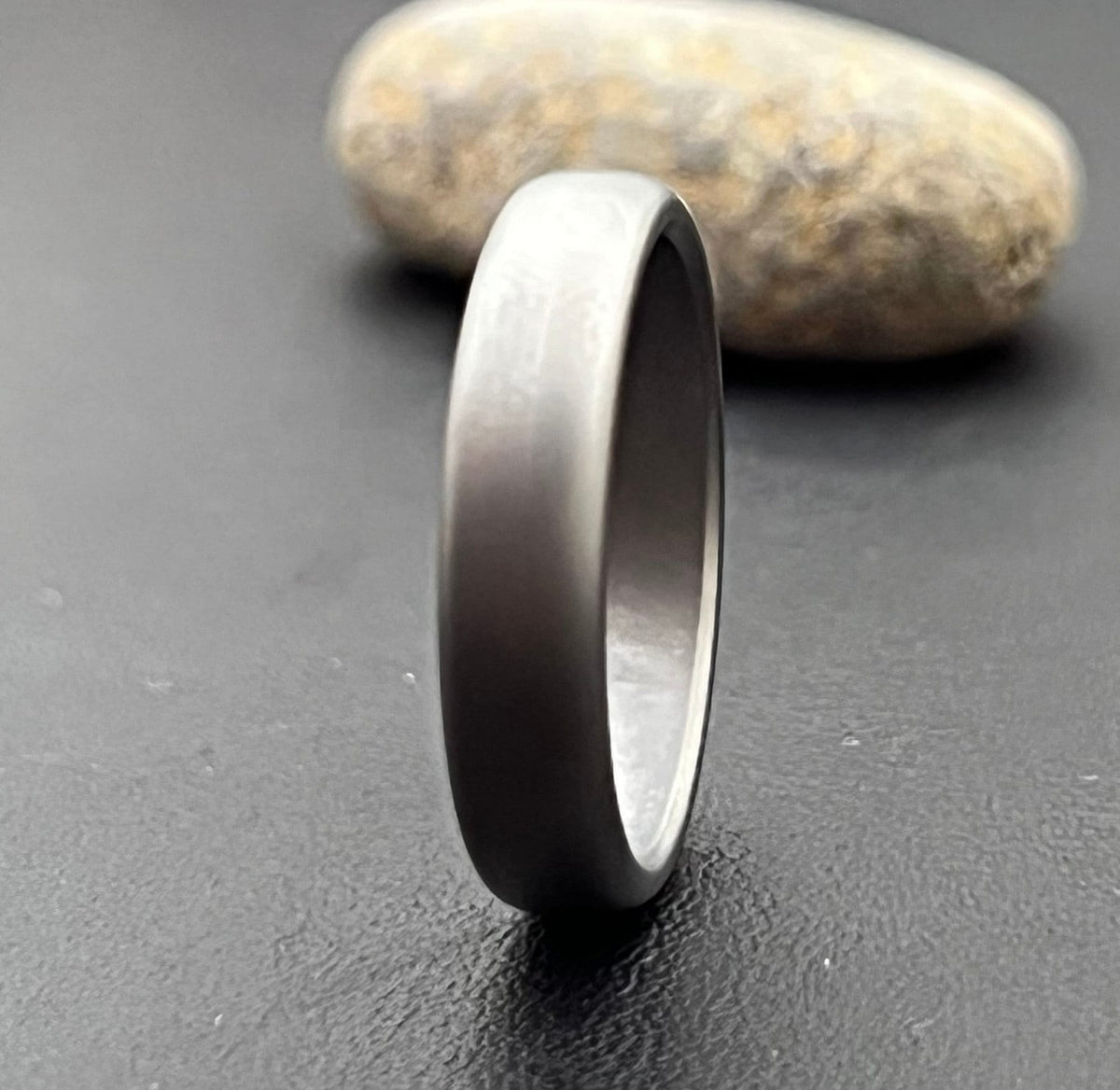 Sand Blasted Titanium Wedding Band — Modern Minimalist Ring