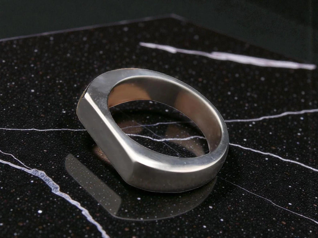 Titanium Signet Ring — Hand Carved Groomsmen Gift
