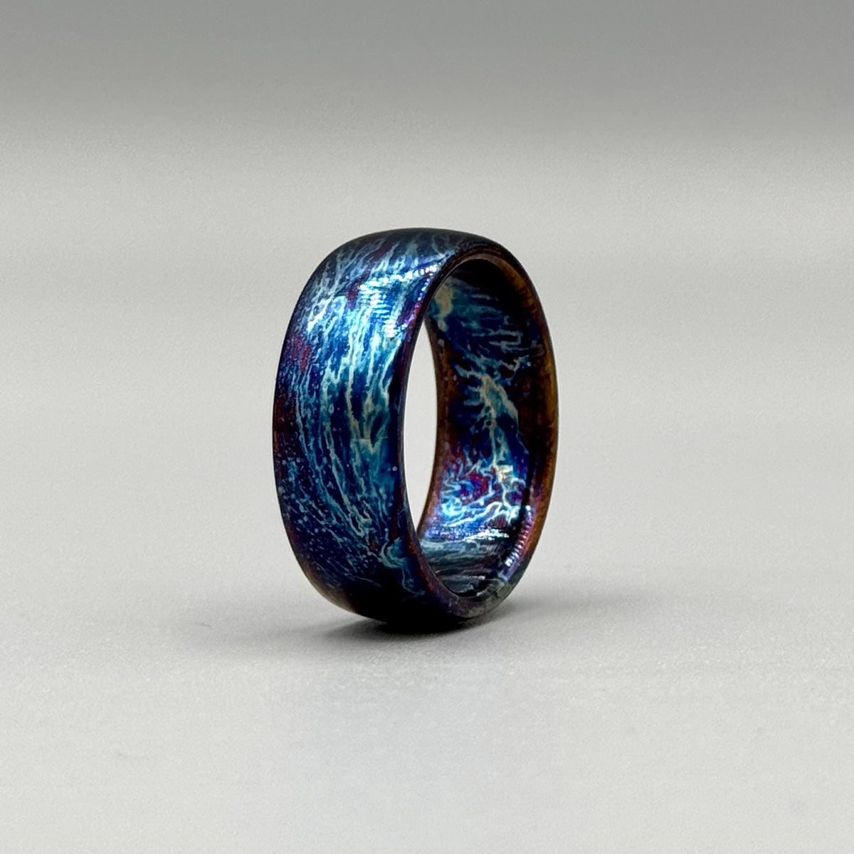 Heat Anodized Titanium Wedding Band — Custom Colorful Ring