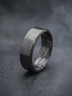 Damasteel Wedding Band — Black Beveled Finish