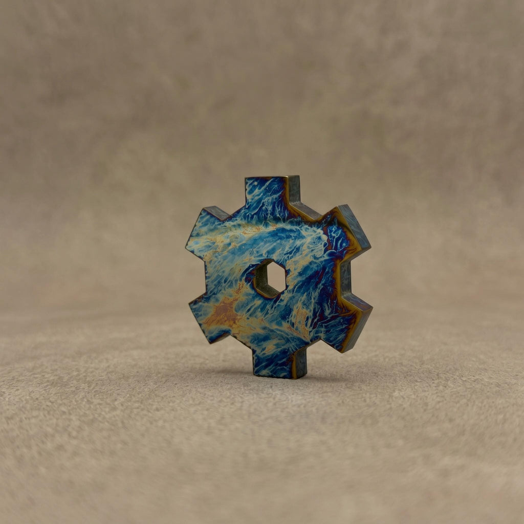 Anodized Titanium Time Gear Pendant — Pokémon Charm Necklace