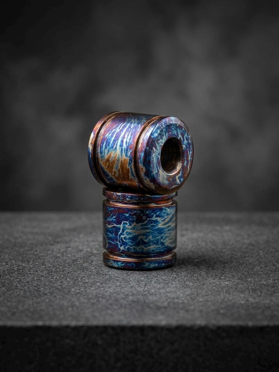 Titanium Cylinder Paracord Bead, 14 mm — Anodized Knife Bead