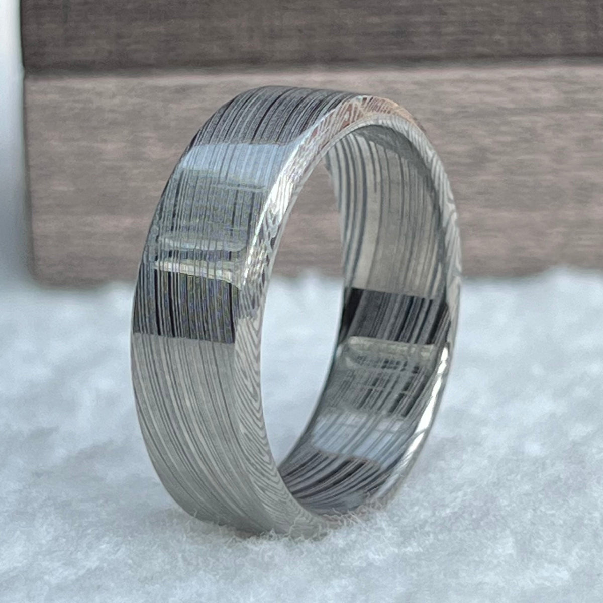 Damascus Stainless Steel Wedding Band — Groomsmen Gift
