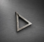 Damascus Steel Triangle Pendant — Minimalist Necklace, view 2