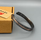 Damascus Steel Cuff Bracelet with Copper Inlay — Viking Bangle