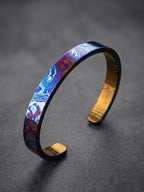 Timascus Cuff Bracelet, 8 mm — Titanium Mokume Viking Bangle