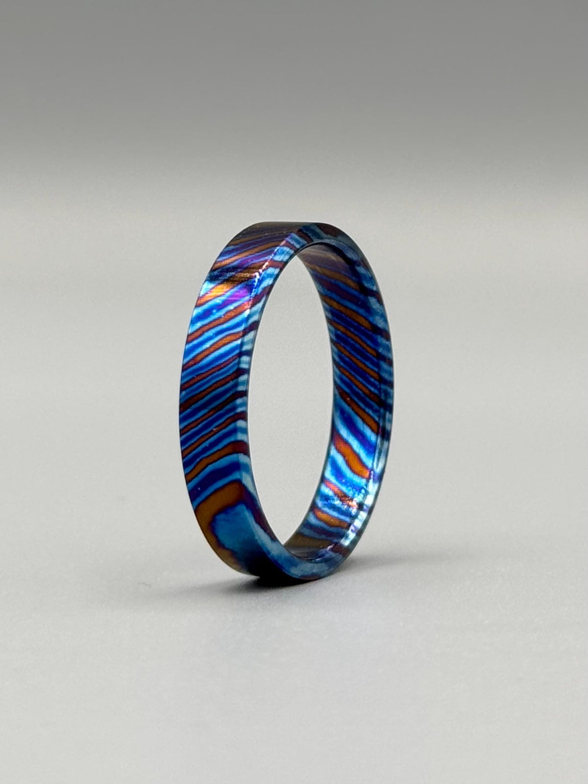 Timascus Wedding Band — Blue Mokuti Engagement Ring