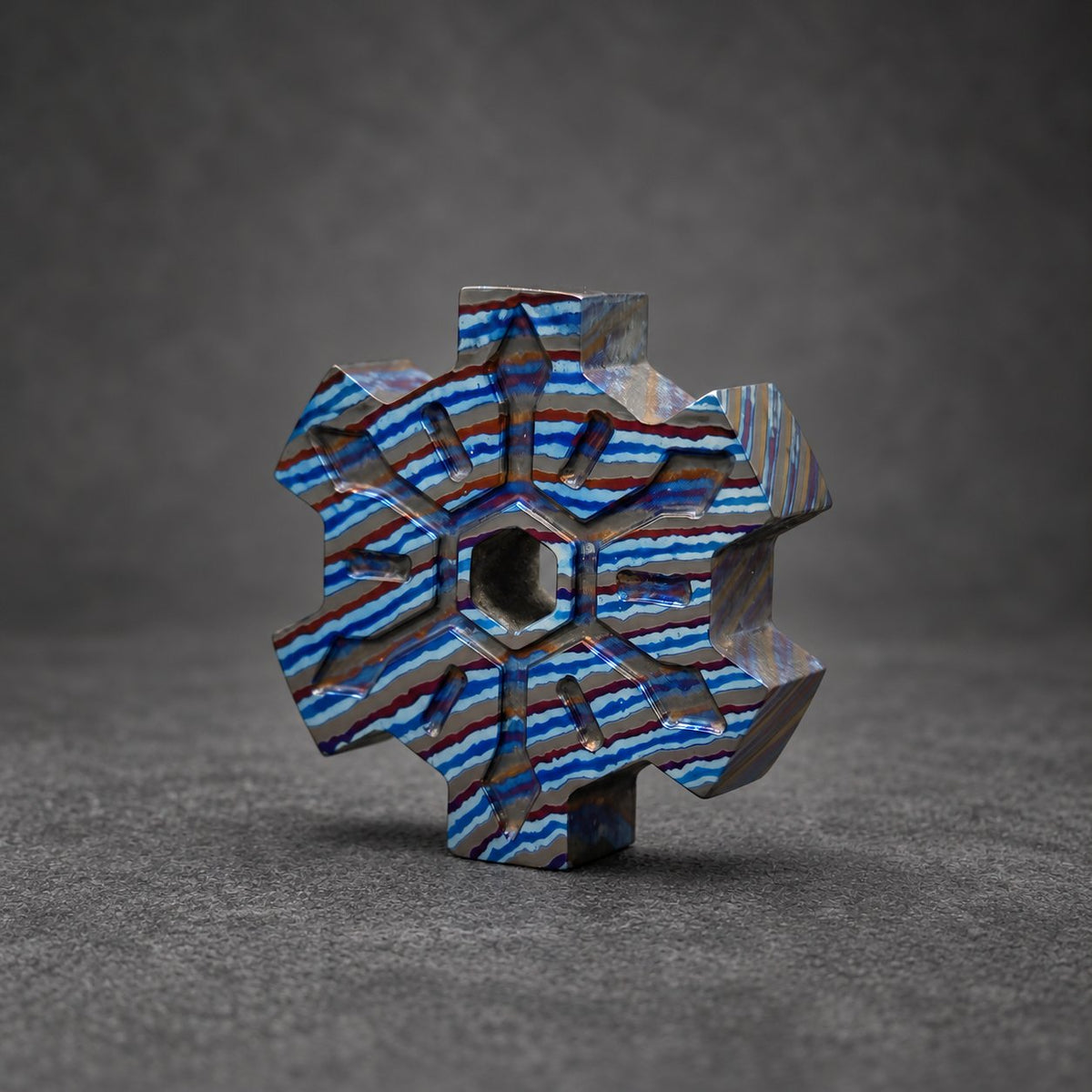 Zircoti Time Gear Pendant — Zirconium & Titanium Necklace, view 2
