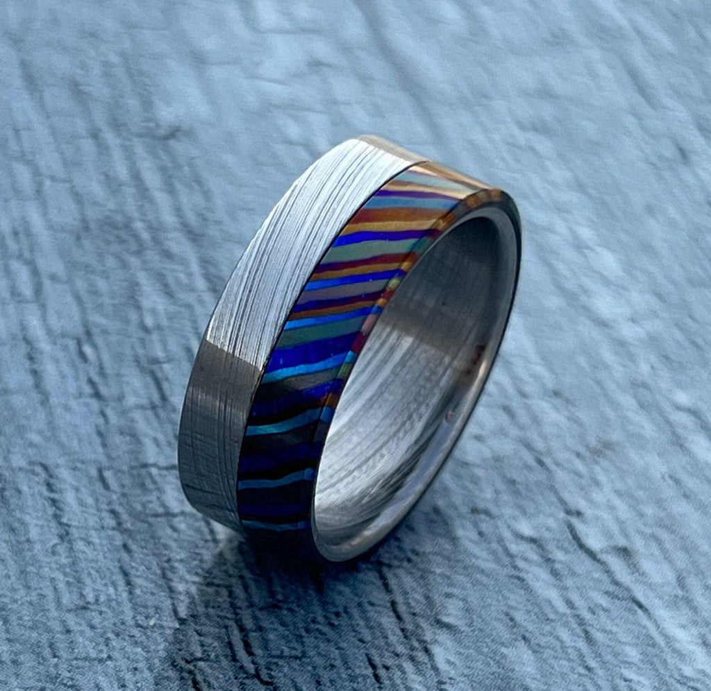 Zircoti and Damasteel Wedding Band