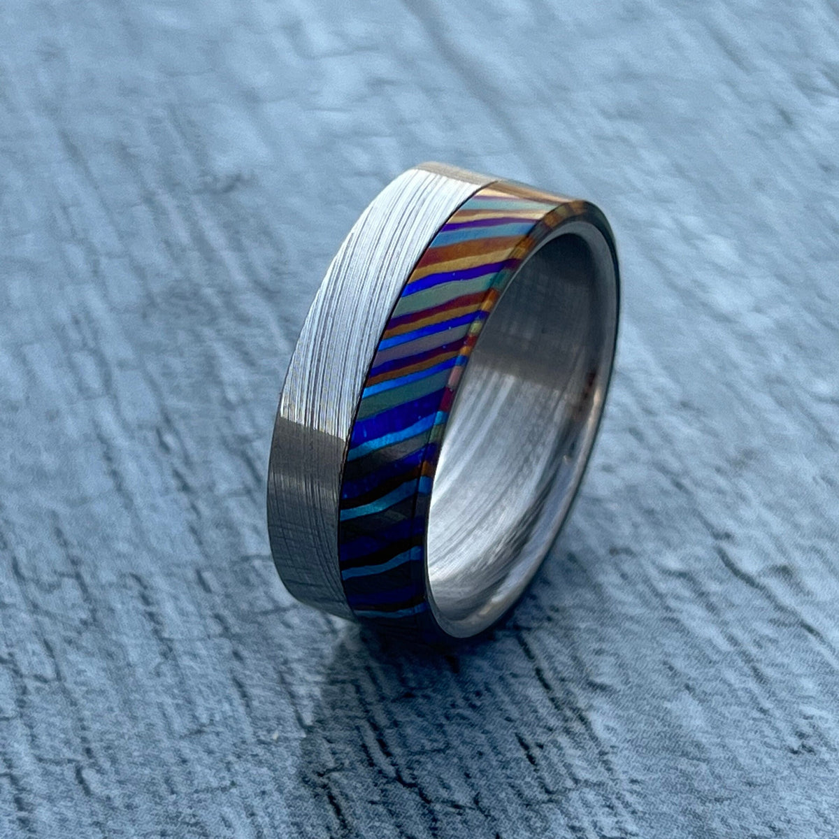 Zircoti and Damasteel Wedding Band