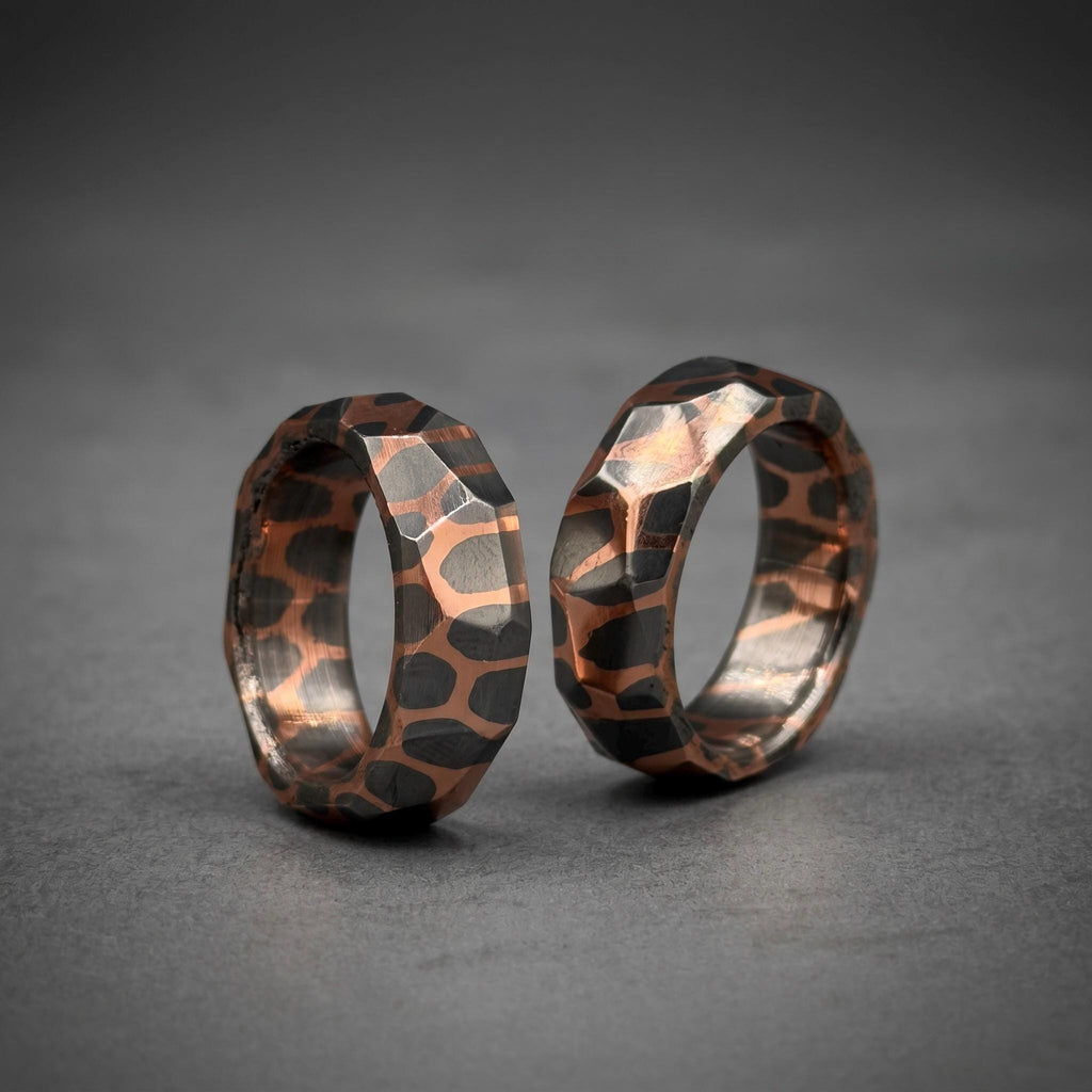 Faceted Superconductor Couple Ring Set — Copper Niobium Honeycomb