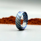 Zircoti Wedding Band — Black Titanium Damascus Ring