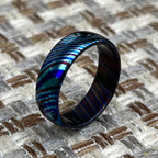 Timascus Wedding Band, Domed — Titanium Damascus Ring
