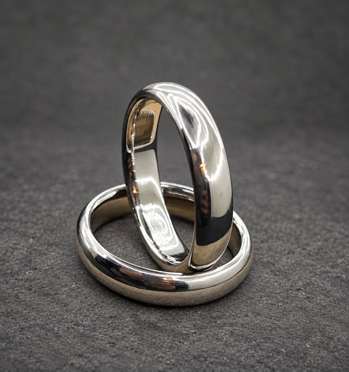 Polished Titanium Wedding Band, Domed — Classic Comfort Fit, view 4