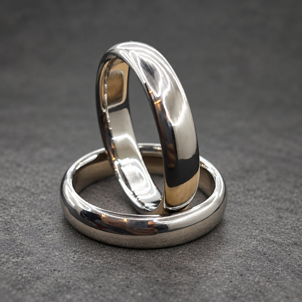 Polished Titanium Wedding Band, Domed — Classic Comfort Fit, view 5