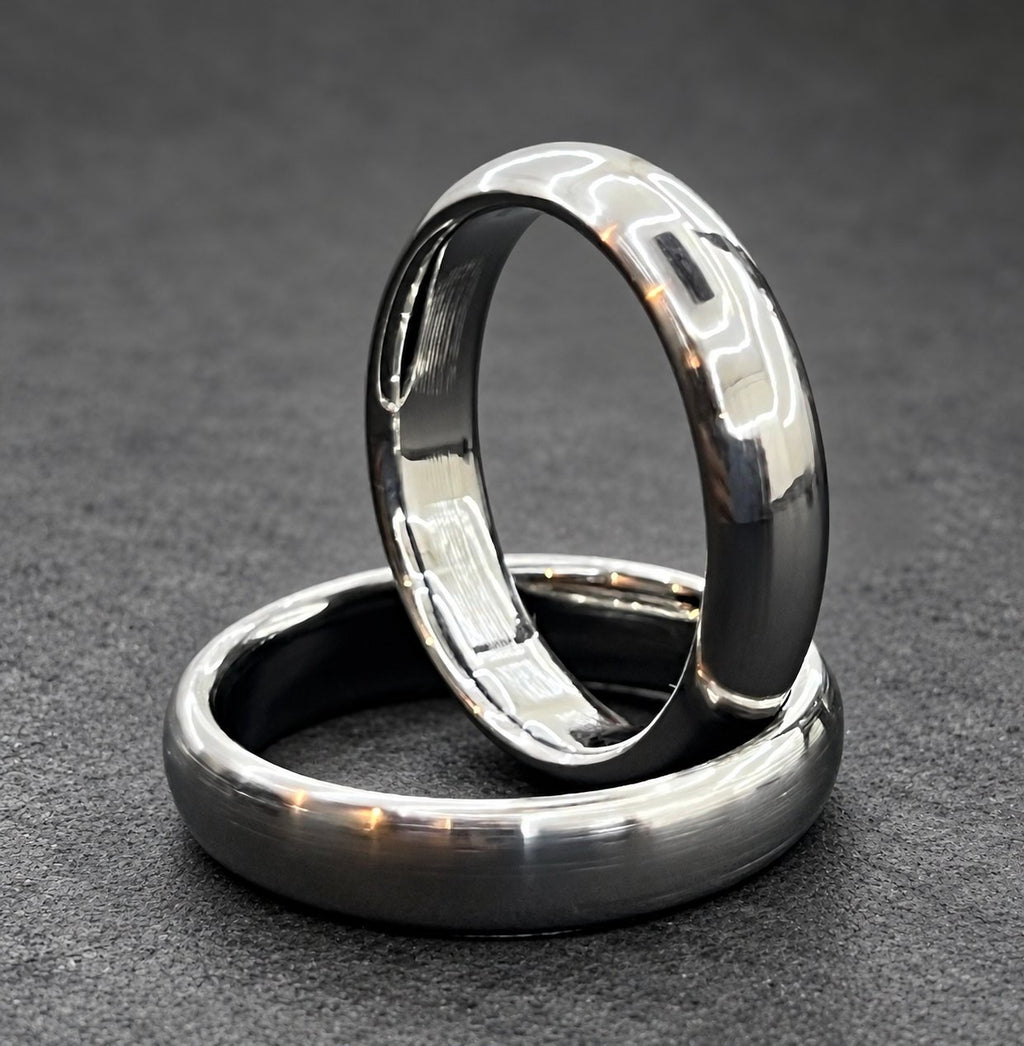 Polished Titanium Wedding Band, Domed — Classic Comfort Fit, view 2