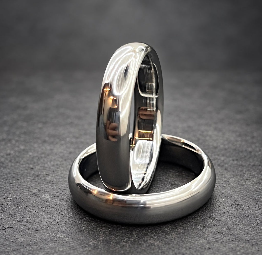 Polished Titanium Wedding Band, Domed — Classic Comfort Fit