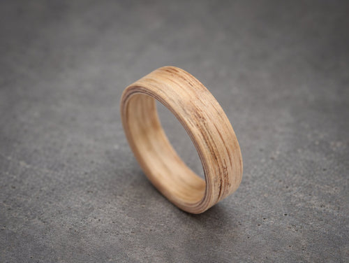 Ashwood Bentwood Ring — Natural Light Grain Wedding Band, view 2