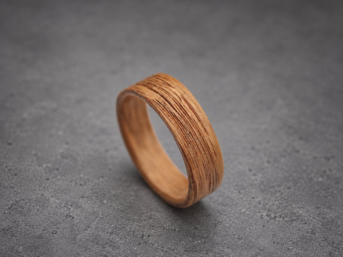 Ashwood Bentwood Ring, Honey Tone — Minimalist Wedding Band, view 3