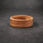 Olive Wood Bentwood Ring — Natural Grain Wedding Band, view 8