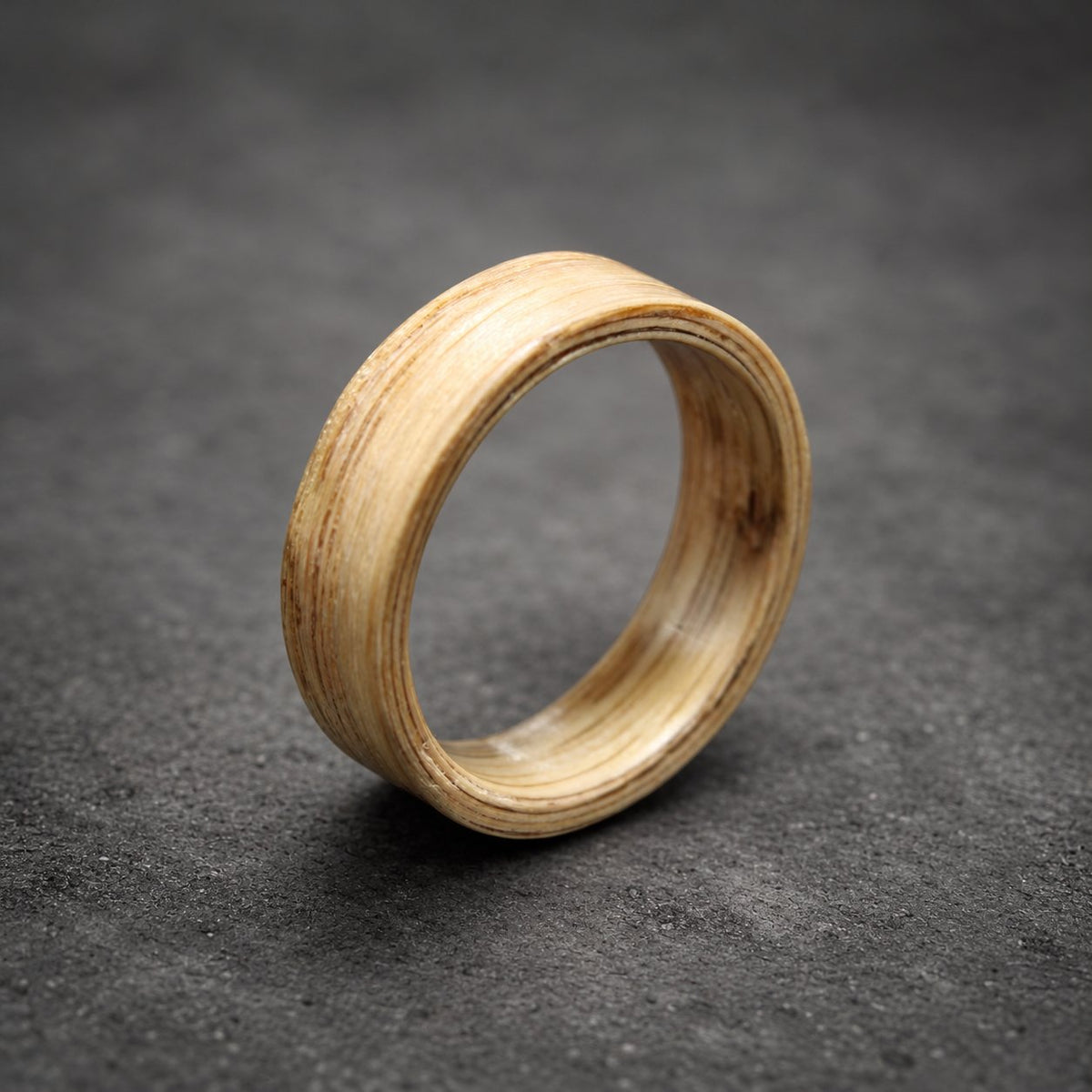 Ashwood Bentwood Ring, Pale Natural — Minimalist Wedding Band, view 2