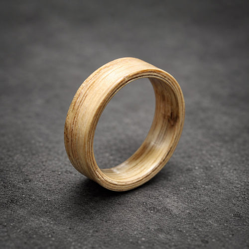 Ashwood Bentwood Ring, Pale Natural — Minimalist Wedding Band, view 2