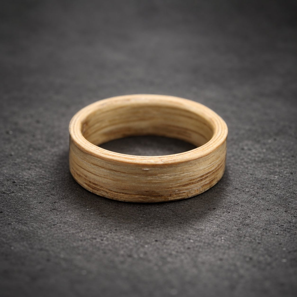 Ashwood Bentwood Ring, Pale Natural — Minimalist Wedding Band, view 4