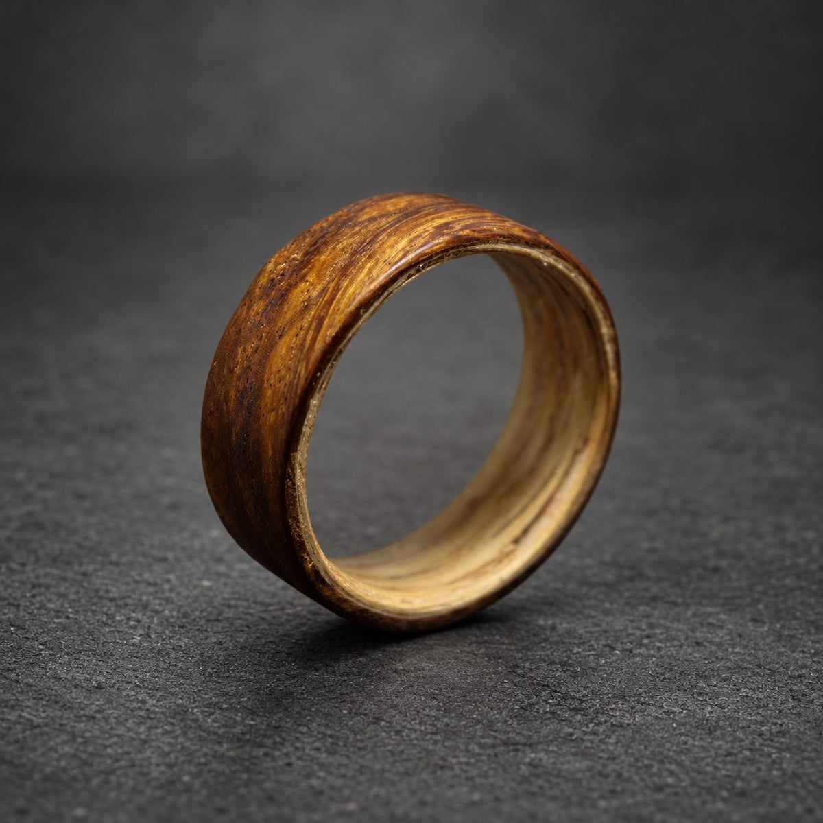Rosewood Bentwood Ring, Wide — Pale Ashwood Lining, view 3