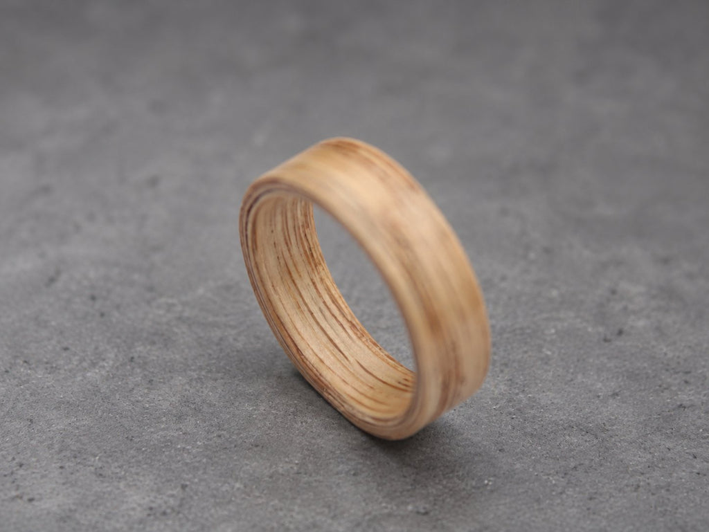 Ashwood Bentwood Ring — Natural Light Grain Wedding Band, view 4