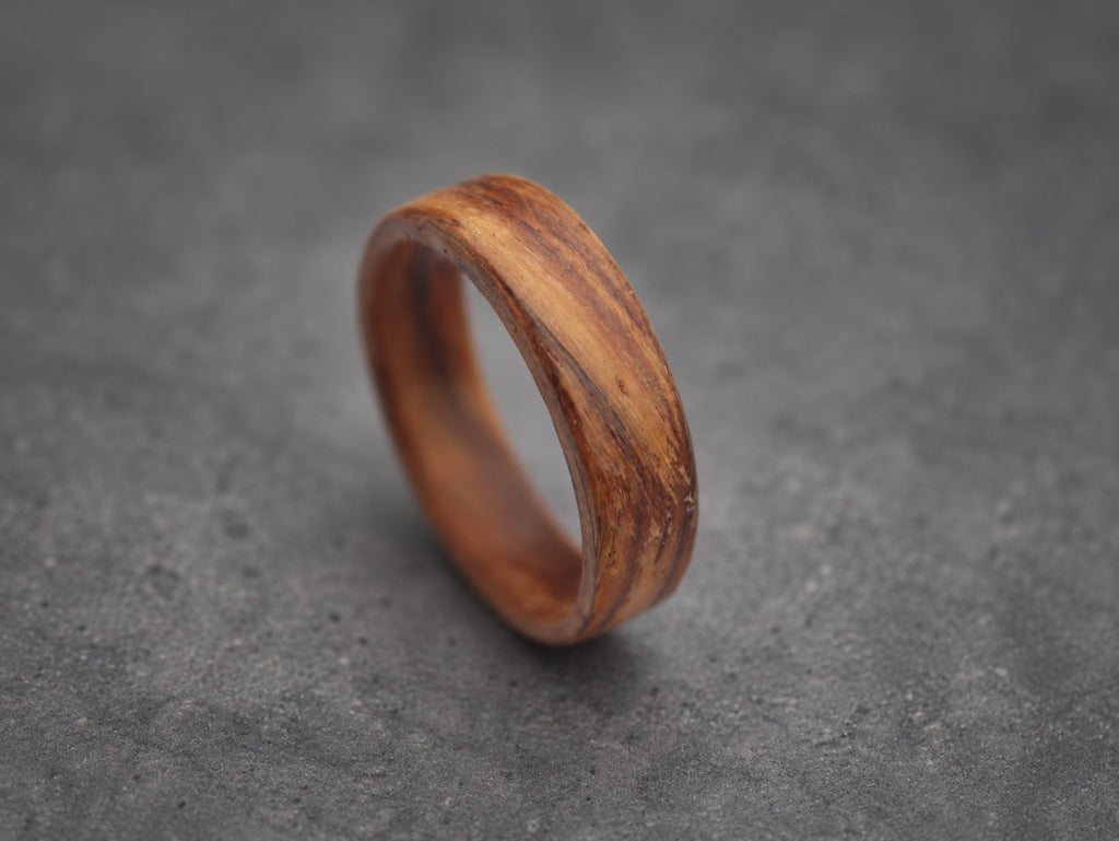 Rosewood Bentwood Ring — Reddish Grain Minimalist Band, view 4