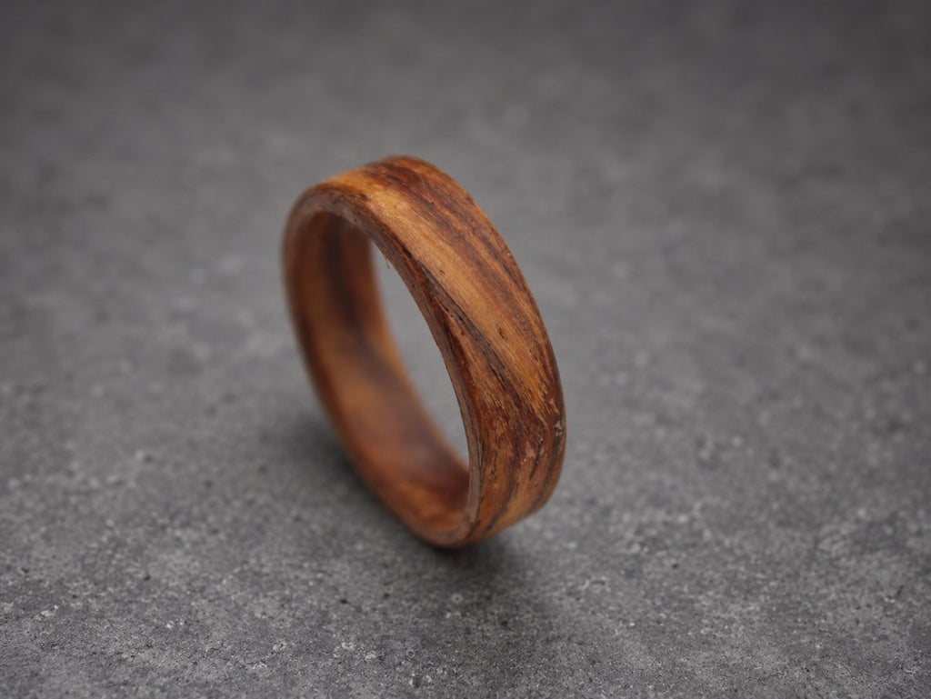 Rosewood Bentwood Ring — Reddish Grain Minimalist Band, view 2