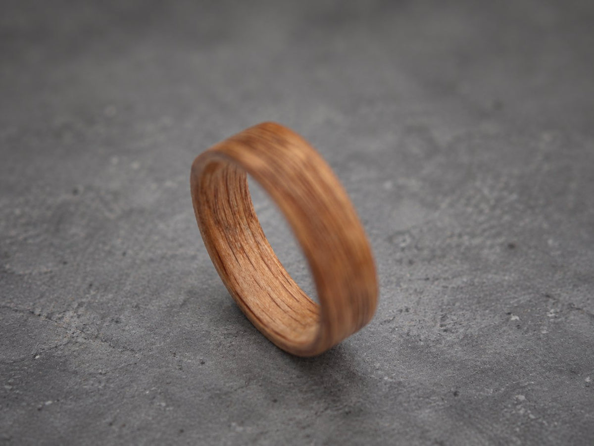 Ashwood Bentwood Ring, Honey Tone — Minimalist Wedding Band, view 4