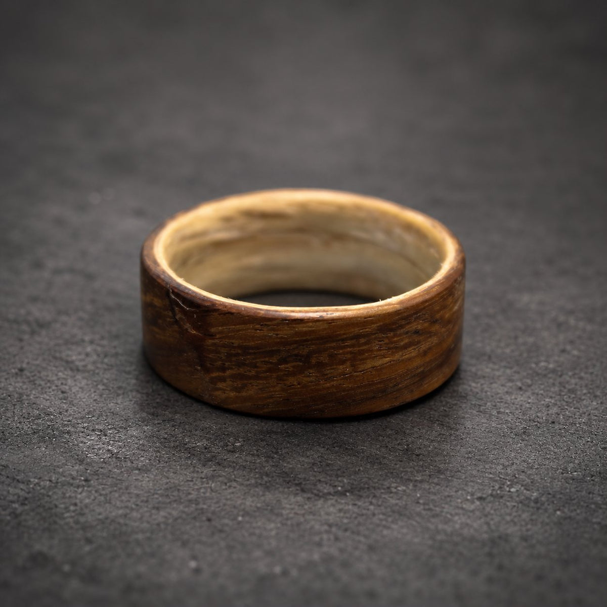 Rosewood Bentwood Ring, Wide — Pale Ashwood Lining, view 5
