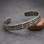 Damascus Steel Cuff Bracelet — Ladder Pattern Viking Bangle, view 3