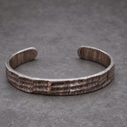 Damascus Steel Cuff Bracelet — Ladder Pattern Viking Bangle, view 4