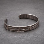 Damascus Steel Cuff Bracelet — Ladder Pattern Viking Bangle, view 5