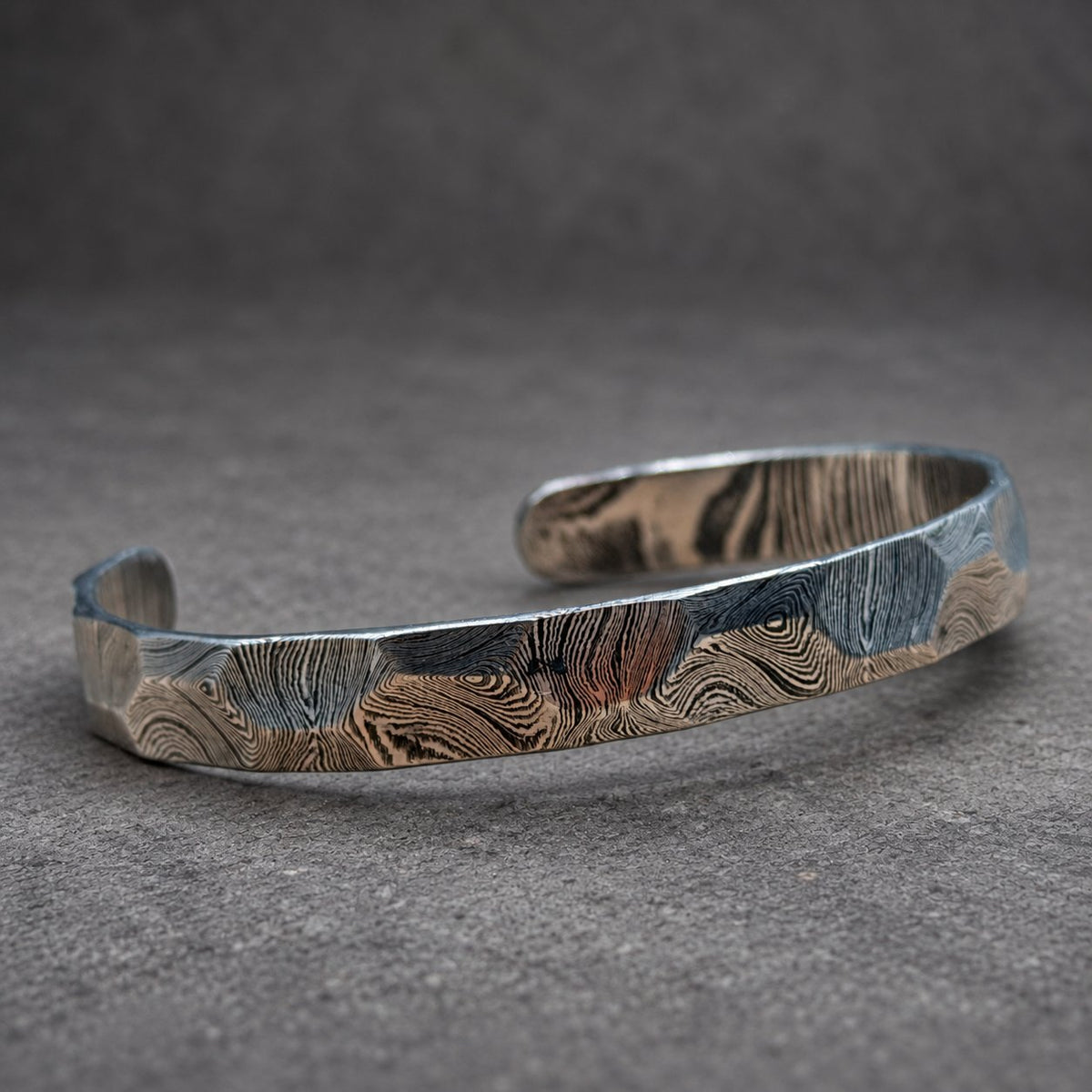 Damascus Steel Cuff Bracelet — Choice of Four Designs, view 5