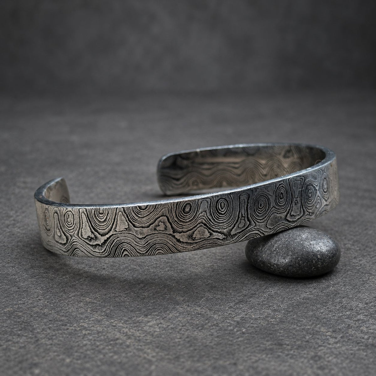 Damascus Steel Cuff Bracelet — Choice of Four Designs, view 3