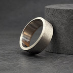 Brushed Titanium Wedding Band, Wide Flat — Beveled Edges, view 3
