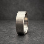 Brushed Titanium Wedding Band, Wide Flat — Beveled Edges, view 2
