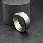 Brushed Titanium Wedding Band, Wide Flat — Beveled Edges, view 6