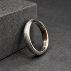 Brushed Titanium Wedding Band, Domed — Soft Satin Finish, view 4